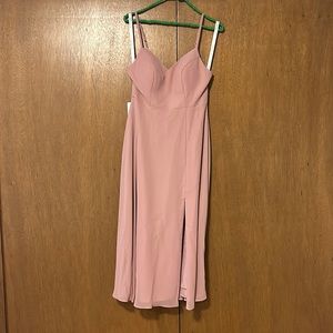 Azazie dusty rose mid length dress